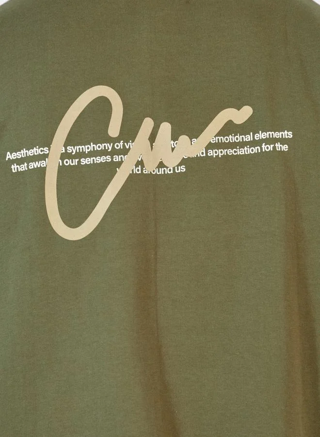 Styli Terry Oversized Front and Back Print T-Shirt