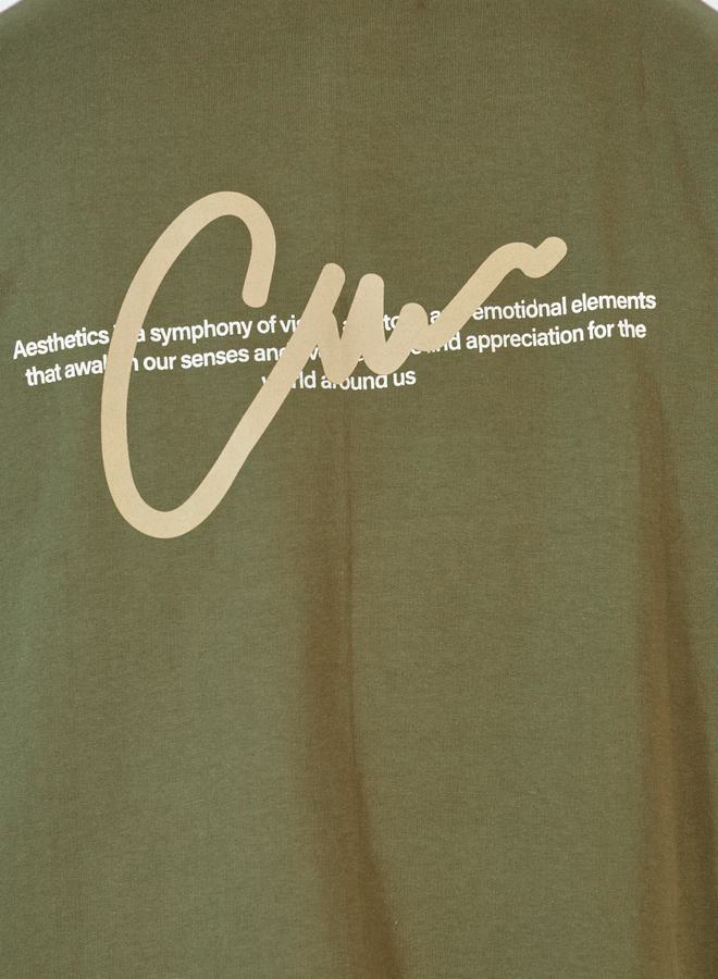 ستايلي تيشيرت تيري فضفاض مطبع بطبعات جرافيك - Image 5