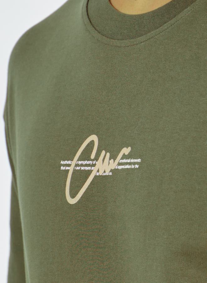 ستايلي تيشيرت تيري فضفاض مطبع بطبعات جرافيك - Image 4