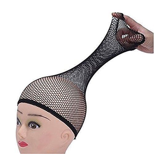 Rapidsflow® Flexible Breathable Free-size Hair Mesh Net Cap for Wig 2 pcs (Black) - Image 2