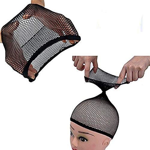 Rapidsflow® Flexible Breathable Free-size Hair Mesh Net Cap for Wig 2 pcs (Black) - Image 1