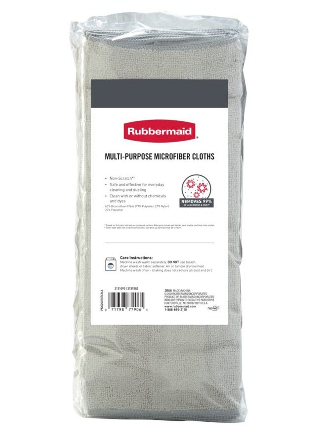 Rubbermaid - Rubbermaid Microfiber Cloth Towels, 24 Pack, 14"x14", Non-Scratch, Reusable/Washable for Cleaning/Wiping/Polishing for Home/Kitchen/Car - Image 1