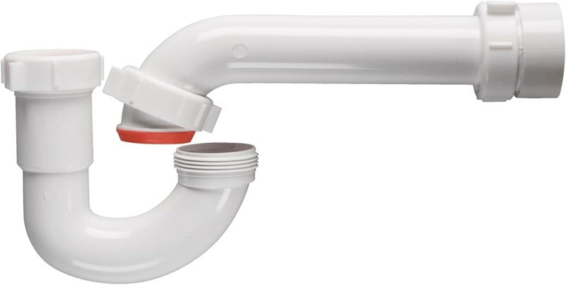 Keeney 400PVCK PVC P-Trap Pipe Kit with Reducing Washer and Adapter, 1-1/2-Inch or 1-1/4-Inch x 1-1/2-Inch, White - Image 2