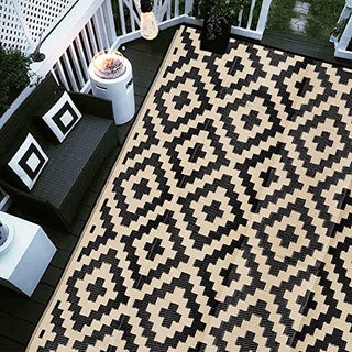 SAND MINE Waterproof Outdoor Rug 9x12 ft Plastic Reversible Rug Modern Area Rug Large Floor Mat for Outdoors RV Patio Backyard Deck Picnic Beach Camping - pzsku/Z80D4A38E26C2687FFC9BZ/45/1749489915/961c706e-cf85-4a3c-8280-9810de6746ce