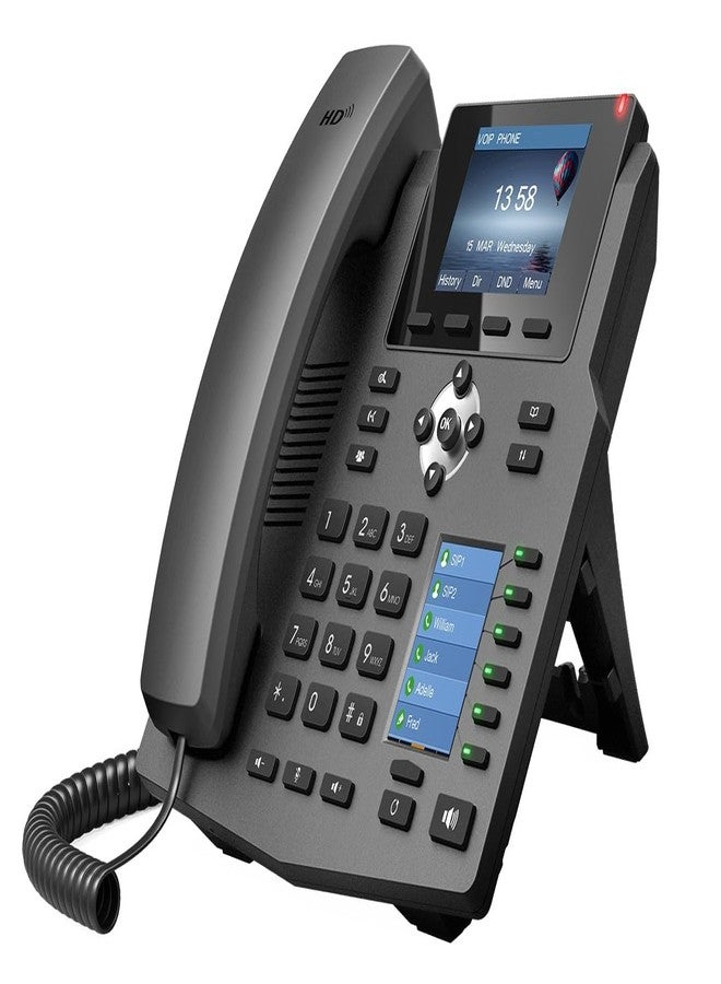 فانفيل هاتف Fanvil Enterprise IP X4 بأربعة خطوط SIP يدعم تقنية PoE وشاشة ملونة مقاس 2.8 بوصة - Image 2