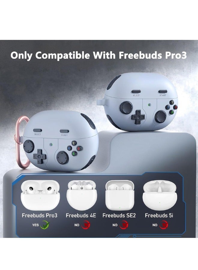 اليشمك حافظة هواوي FreeBuds Pro 3، تصميم ثلاثي الأبعاد لوحدة التحكم في الألعاب، غطاء FreeBuds Pro 3 مع سلسلة مفاتيح للرجال والنساء، غطاء حماية من السيليكون الناعم المقاوم للصدمات لهاتف هواوي FreeBuds Pro 3، - Image 3