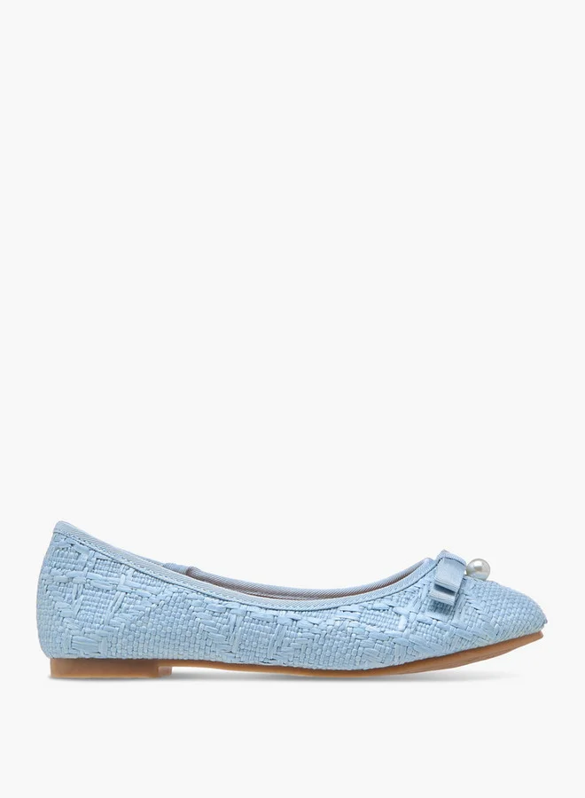 ليتل ميسي Bow Applique Slip-On Ballerina Shoes