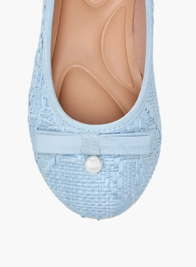 ليتل ميسي Bow Applique Slip-On Ballerina Shoes