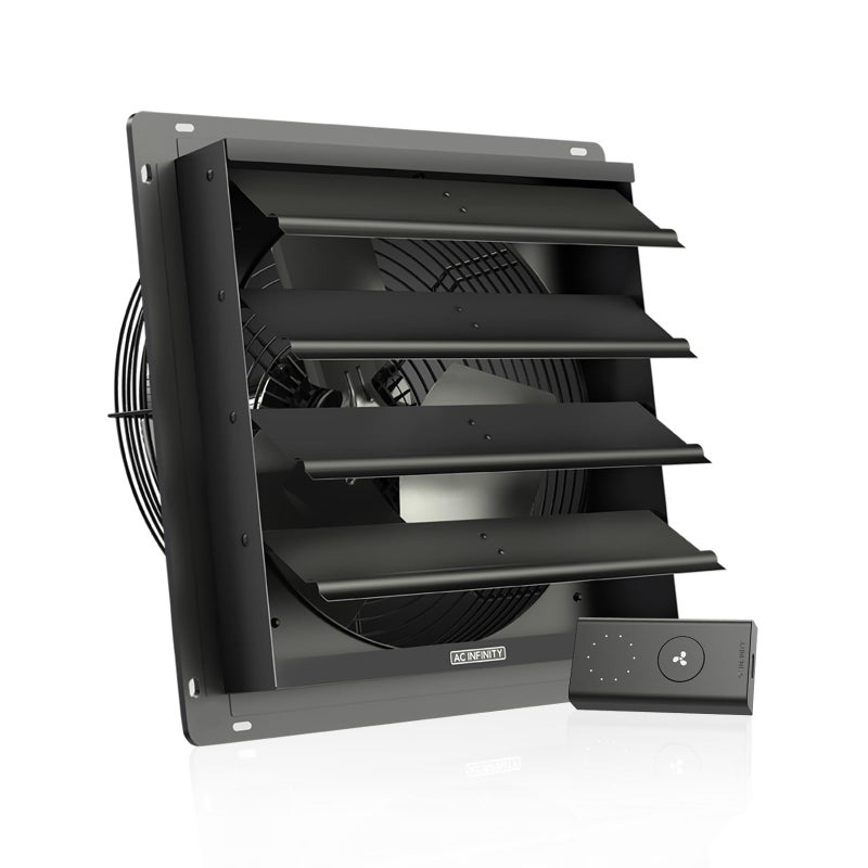 AC Infinity AC Infinity AIRLIFT S14 Shutter Exhaust Fan 14 with 10Speed Controller EC Motor  Wall Mount Ventilation and Cooling for Sheds Attics Workshops and Greenhouses 