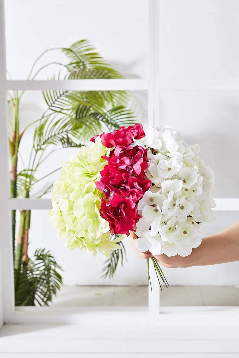 KISLOHUM KISLOHUM Cinnamon Rose Artificial Hydrangea Flower Heads Hydrangea Silk Flowers with Stems for Wedding Centerpieces Bouquets DIY Floral Decor Home Decoration Pack of 10pcs - Image 4