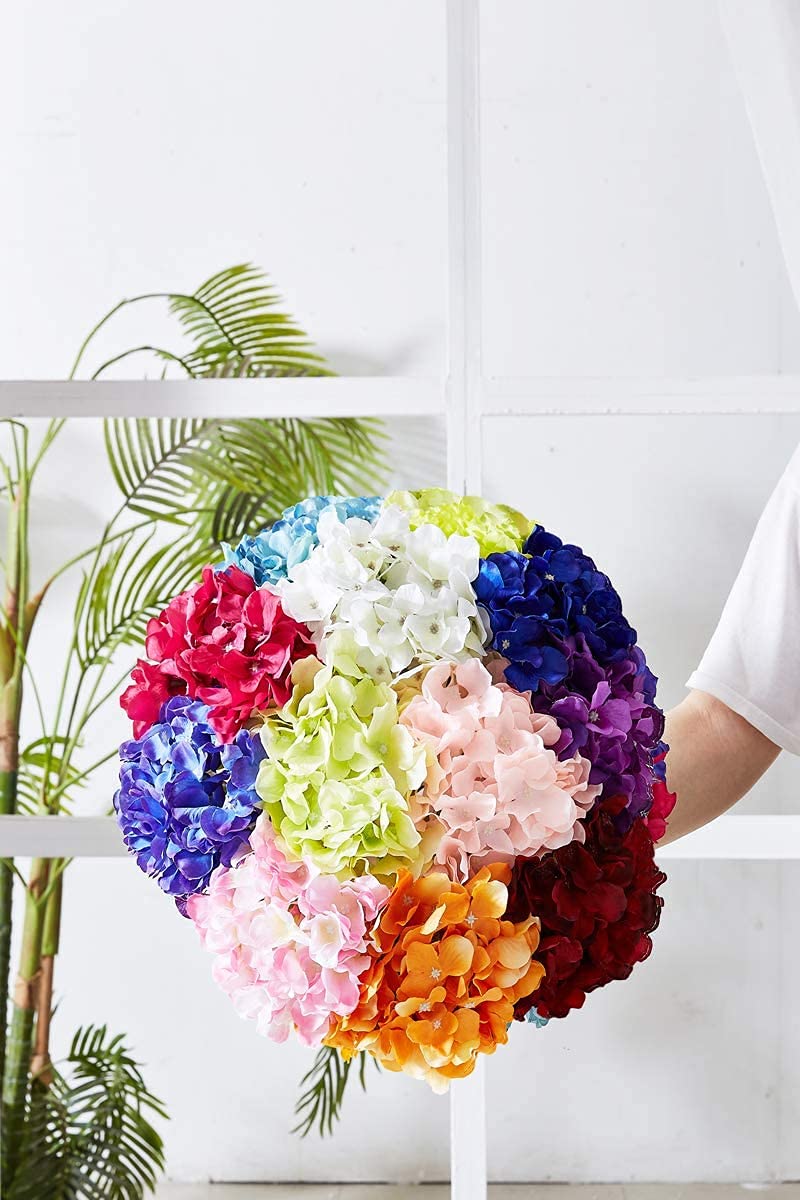 KISLOHUM KISLOHUM Cinnamon Rose Artificial Hydrangea Flower Heads Hydrangea Silk Flowers with Stems for Wedding Centerpieces Bouquets DIY Floral Decor Home Decoration Pack of 10pcs - Image 5