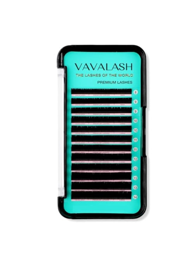 VAVALASH Eyelash Extensions 007 CC Curl 13mm Lash Extensions Supplies Individual Lashes Premium Silk Volume Classic Lash Soft Matte Dark Professional Eyelashes Extension 007CC13mm - Image 1