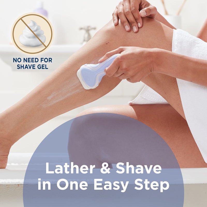 schick إعادة تعبئة شفرات حلاقة النساء إنتويشن بيور نوريشمنت مع حليب جوز الهند وزيت اللوز، عبوة من 6 - Image 2