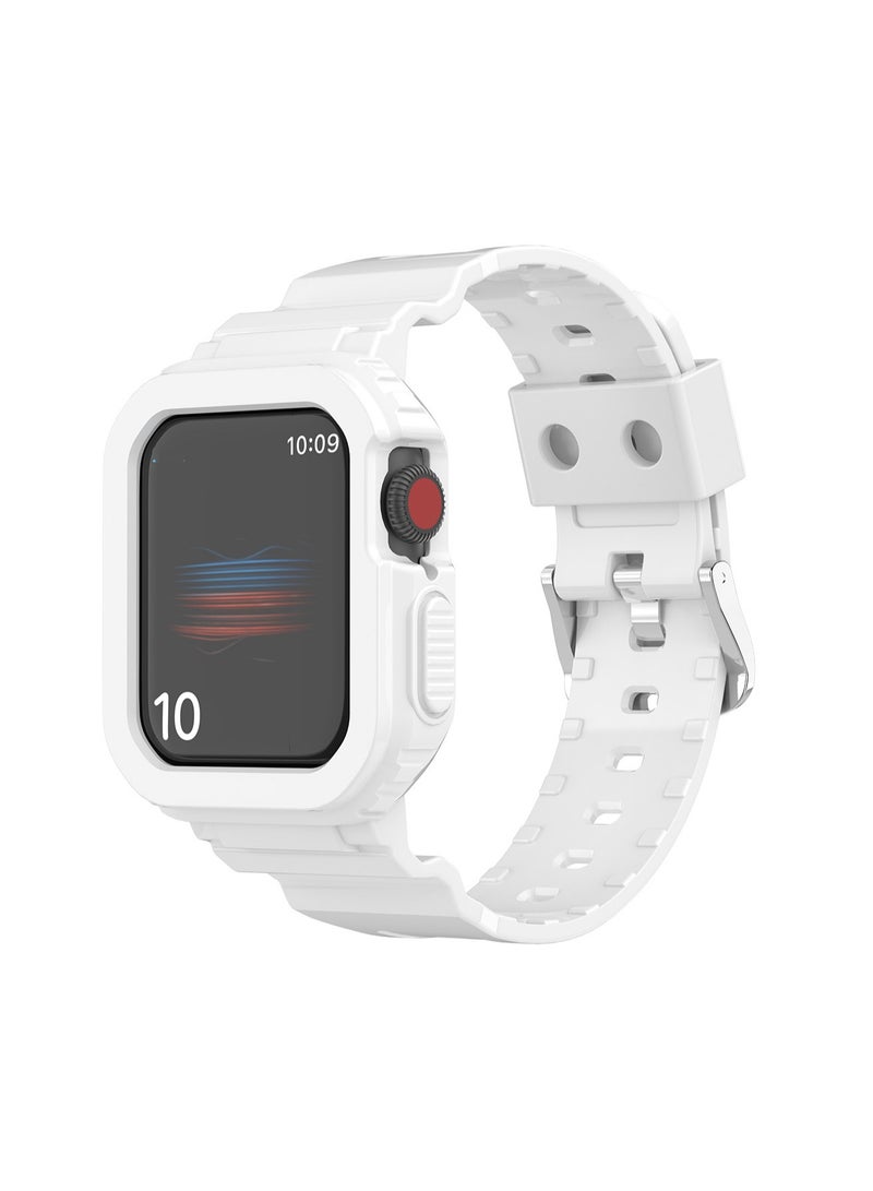 حزام ساعة أبيض مقاس 40/41 مم متوافق مع Apple Watch، مناسب للرجال والنساء، حزام ساعة مدمج من مادة TPU متوافق مع Iwatch Series 10 9 8 7 Generations - Image 1