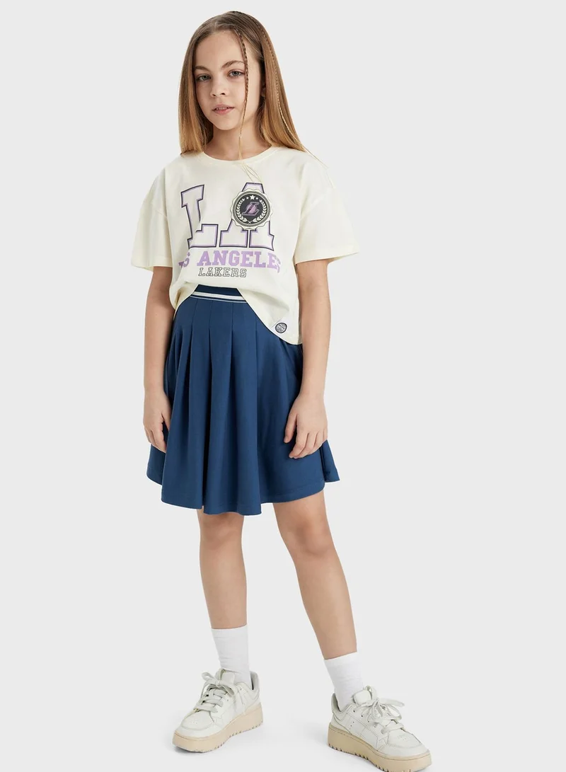 DeFacto Crop Nba Los Angeles Lakers Licensed Short Sleeve