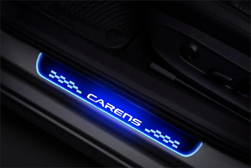 FABTEC لوحة سيل باب السيارة مع لمسة مرآة LED متوافقة مع كيا كارينز مجموعة من 4 قطع، زرقاء (ضمان 6 أشهر) - Image 4