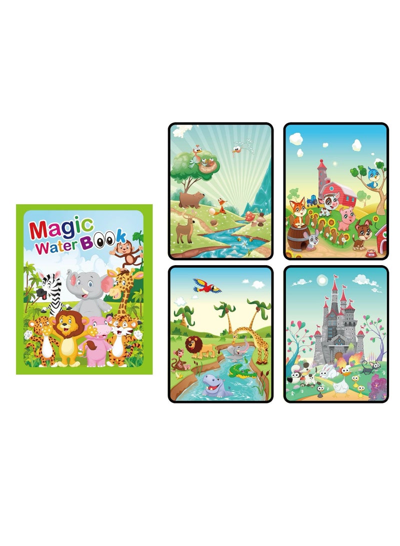2Pcs Easy And Fun Paint Magic with Water Reusable Magic Water Coloring Books Dinosaurs Ocean Animal Water Drawing Books Magical Drawing Book Painting Toys - Image 3