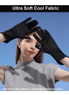 Generic Women's Sun Protective Gloves- UPF 50+ UV Sun Protection,Women's Gloves Quick Dry Anti Slip Driving Gloves,Touch Screen Gloves for Cycling Riding Outdoor Sports,Black  - Image 4