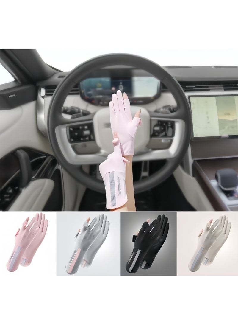 Women Driving Gloves Summer UV Sun Protection Gloves Non-Slip Touchscreen Ice-Silk Sunblock Gloves for Cycling Riding - Image 2