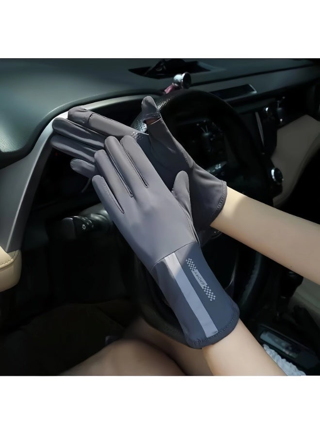 Women Driving Gloves Summer UV Sun Protection Gloves Non-Slip Touchscreen Ice-Silk Sunblock Gloves for Cycling Riding - Image 2