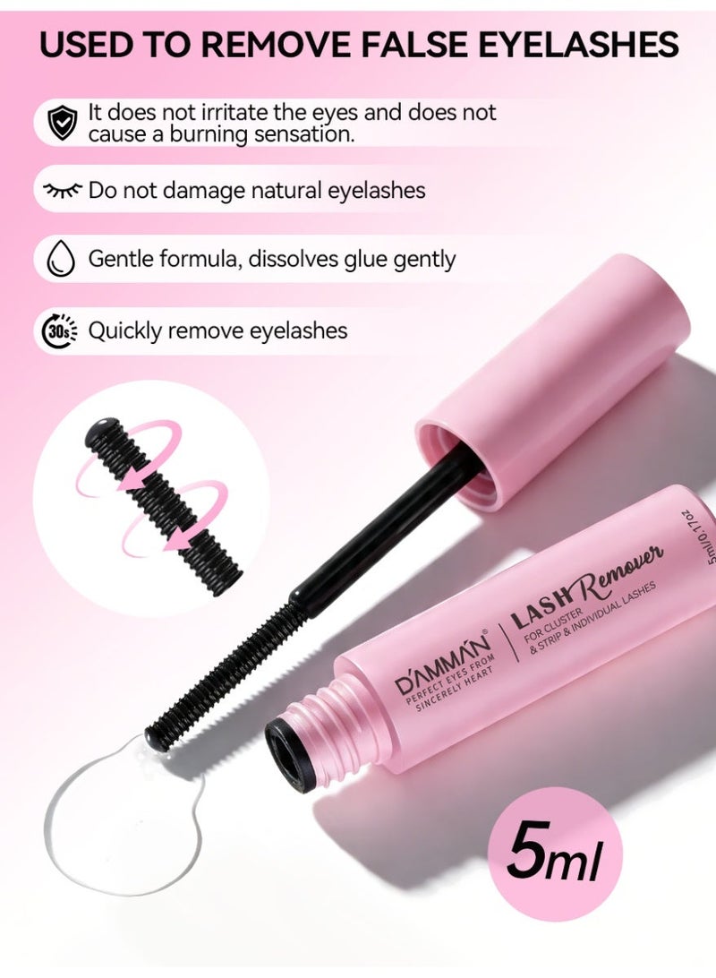 D'AMMA'N DAMMAN 4 in 1 DIY Lash Extension Set with Bond and Seal Glue, Lash Remover & Tweezers, Strong Hold Waterproof Cluster Eyelashes Kit Long Lasting 48-72H for Beginners - Image 4
