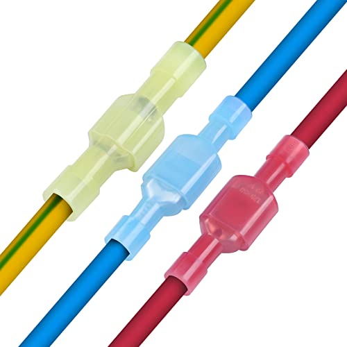 XHF 12-10 AWG Male Spade Disconnect Connectors Terminals Nylon Fully Insulated Quick Crimp Wire Connectors 100 Pcs Yellow - Image 5