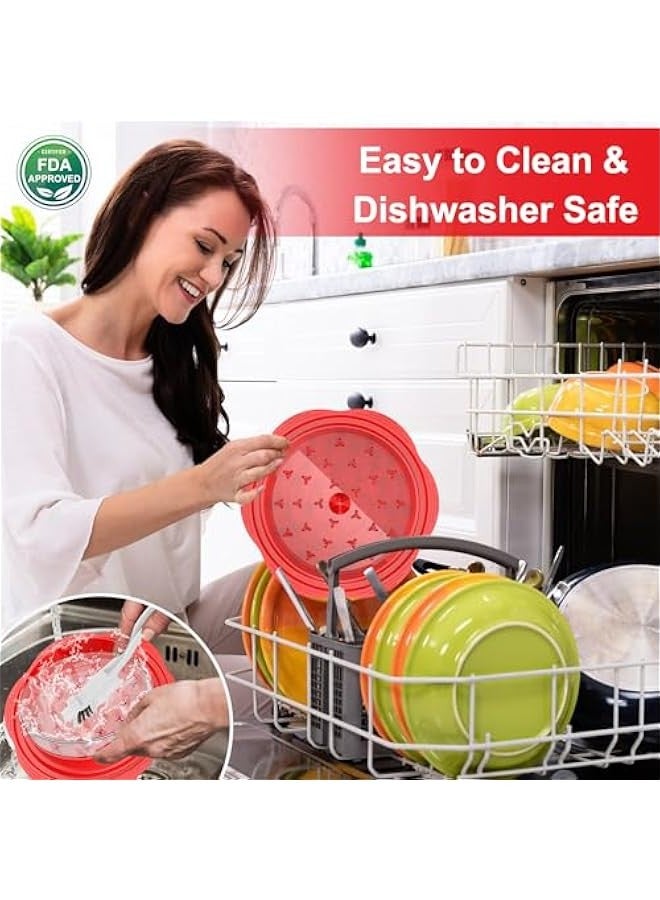 Chicken Shredder with Separate Plate, Large Meat Shredder Tool Twist with Transparent Lid&Brush, Visible Manual Chicken Breast Shredder, Dishwasher Safe, Ergonomic Handle, Easy to Clean (Red) - Image 5
