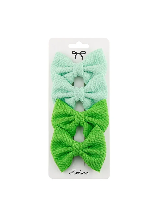 D'Daniela D'Daniela Nisha Ribbon Bow Clip Set For Babies and Girls -  Sea Green & Green
