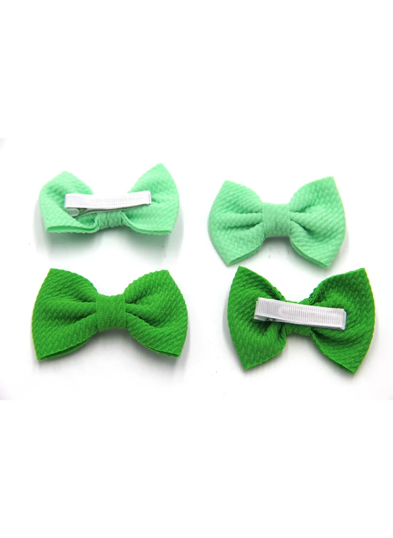 D'Daniela D'Daniela Nisha Ribbon Bow Clip Set For Babies and Girls -  Sea Green & Green