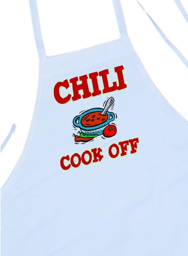 CoolAprons Chili Cook Off Apron – Unisex White Cooking Apron for Men & Women, BBQ, Kitchen, Grilling, Competitions - Image 2