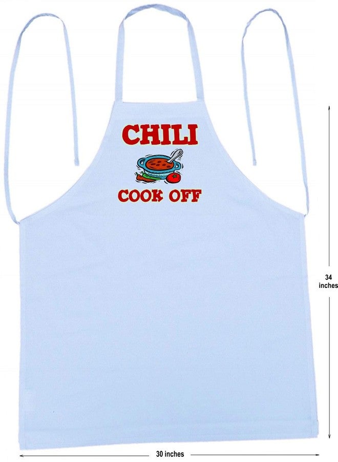 CoolAprons Chili Cook Off Apron – Unisex White Cooking Apron for Men & Women, BBQ, Kitchen, Grilling, Competitions - Image 5