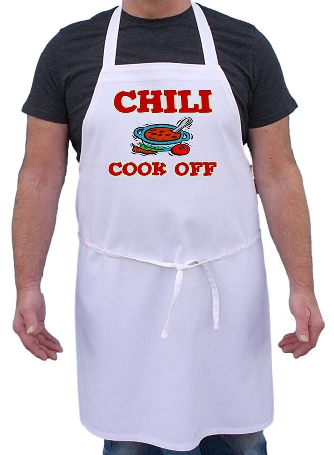 CoolAprons Chili Cook Off Apron – Unisex White Cooking Apron for Men & Women, BBQ, Kitchen, Grilling, Competitions - Image 4