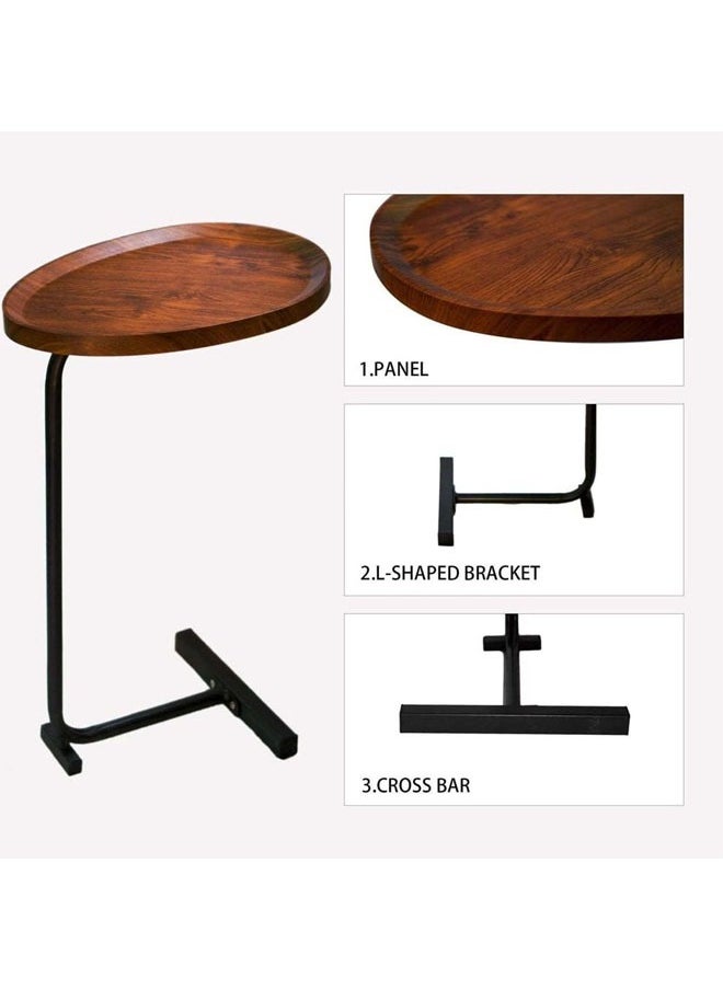Cady One - Wooden side table for sofa and bed, modern and simple design with sturdy metal frame, portable coffee and tea table - Image 1