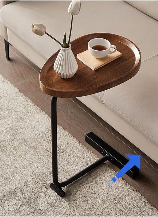Cady One Wooden side table for sofa and bed, modern and simple design with sturdy metal frame, portable coffee and tea table  - Image 4