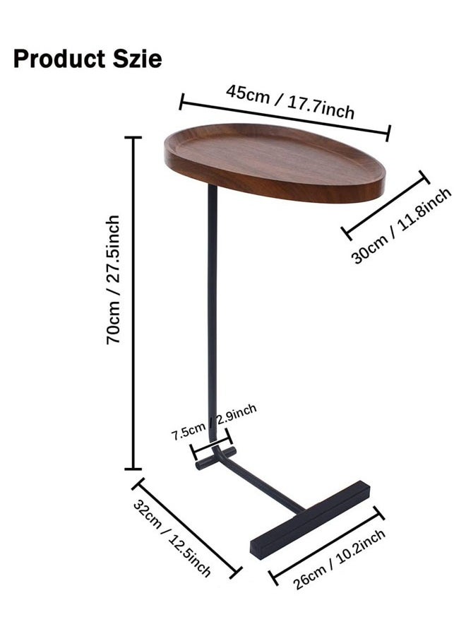 Cady One Wooden side table for sofa and bed, modern and simple design with sturdy metal frame, portable coffee and tea table  - Image 3