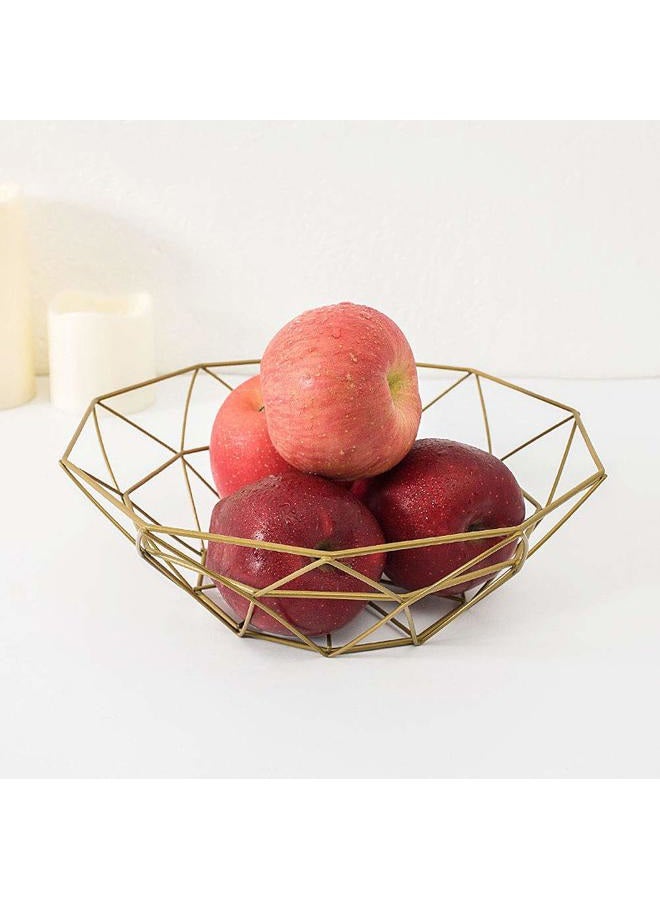 IBWell Ten horns Small-scale Modern Creative Stylish Single Tier Dish,Metal Iron Wire Fruit Vegetables Bread Decorative Stand Serving Bowls Basket Holder (Gold 1PCS) - Image 5