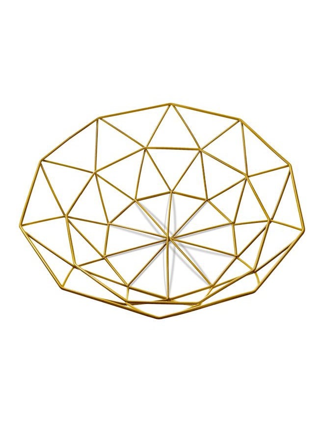 IBWell Ten horns Small-scale Modern Creative Stylish Single Tier Dish,Metal Iron Wire Fruit Vegetables Bread Decorative Stand Serving Bowls Basket Holder (Gold 1PCS) - Image 3