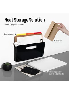 Loukin Magnetic File Holder, Vertical File Folder Organizer, Wall Mount File Organizer For Whiteboard, Refrigerator, File Cabinets, Office Wall Organizer For Mail, Paper, Documents, Letters (Black)  - Image 3