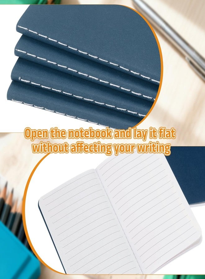 PATIKIL 4 Pack A6 Notebook, A6 Journal Mini Notebook Pocket Kraft Memo Notepads Lined Sketchbook Small 3.5x5.5 Inch 30 Sheets for Men Women Office Supplies Purse Travelers, Blue Tone - Image 3