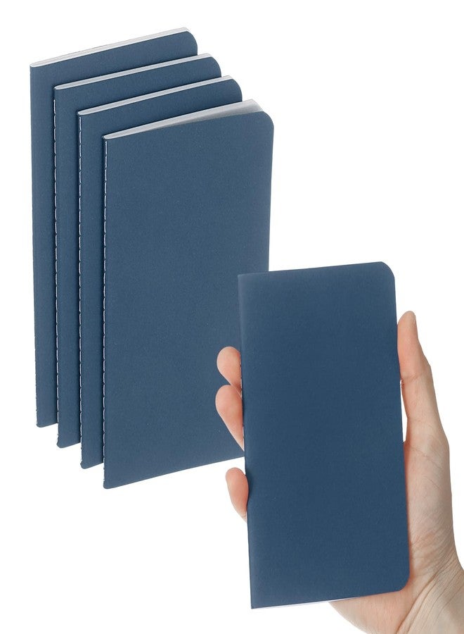 PATIKIL 4 Pack A6 Notebook, A6 Journal Mini Notebook Pocket Kraft Memo Notepads Lined Sketchbook Small 3.5x5.5 Inch 30 Sheets for Men Women Office Supplies Purse Travelers, Blue Tone - Image 1