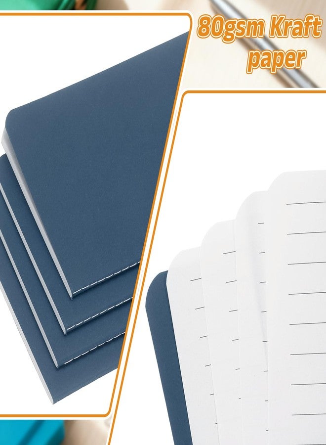PATIKIL 4 Pack A6 Notebook, A6 Journal Mini Notebook Pocket Kraft Memo Notepads Lined Sketchbook Small 3.5x5.5 Inch 30 Sheets for Men Women Office Supplies Purse Travelers, Blue Tone - Image 4