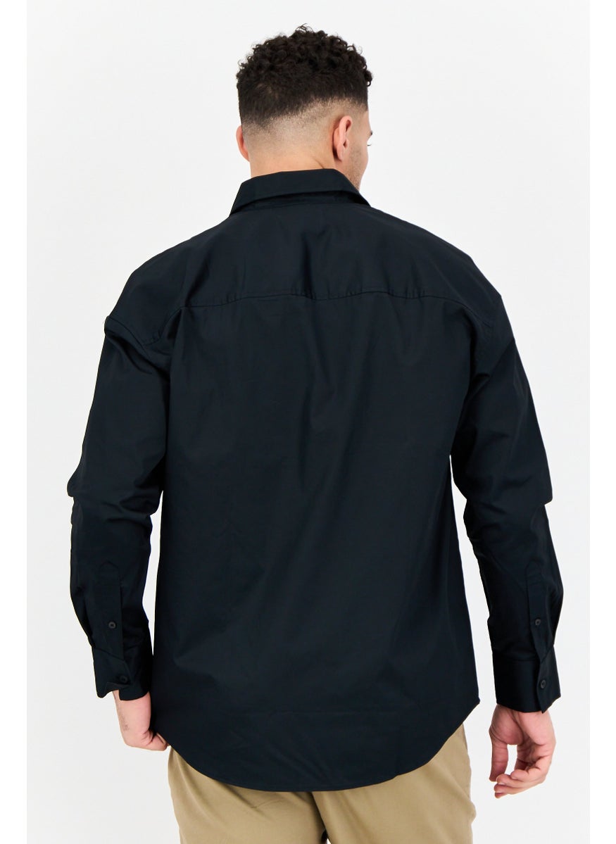 Selected Homme Men Regular Fit Graphic Print Long Sleeves Casual Shirt, Black  - Image 3
