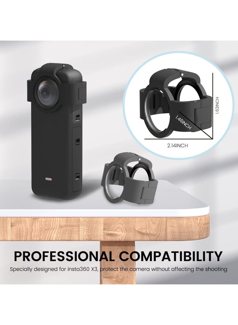 Zikra Lens Guards for Insta360 X3, Transparent Protective Case for Insta 360 ONE X3 Panoramic Action Camera Accessory - Image 2