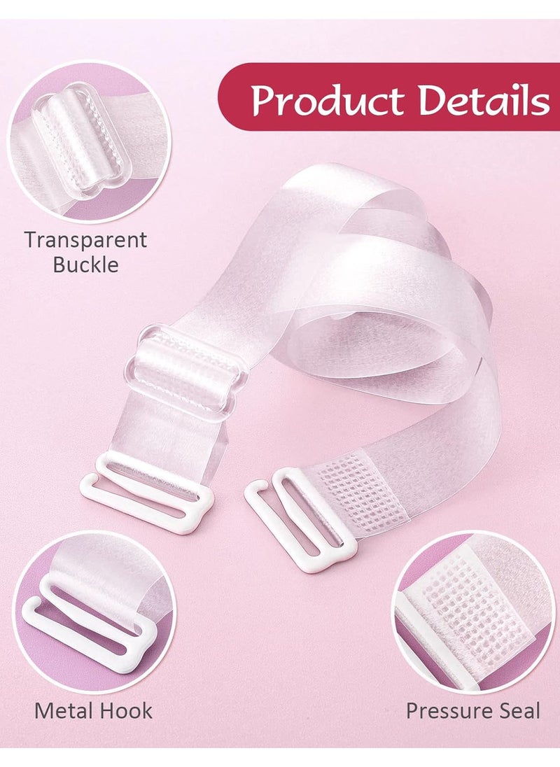Generic - Clear Bra Straps, 4 Pairs Invisible Non-Slip Adjustable Bra Straps Soft Transparent Shoulder Strap Replacement Bra Straps (Width 10/12/15/18mm each pair) - Image 1