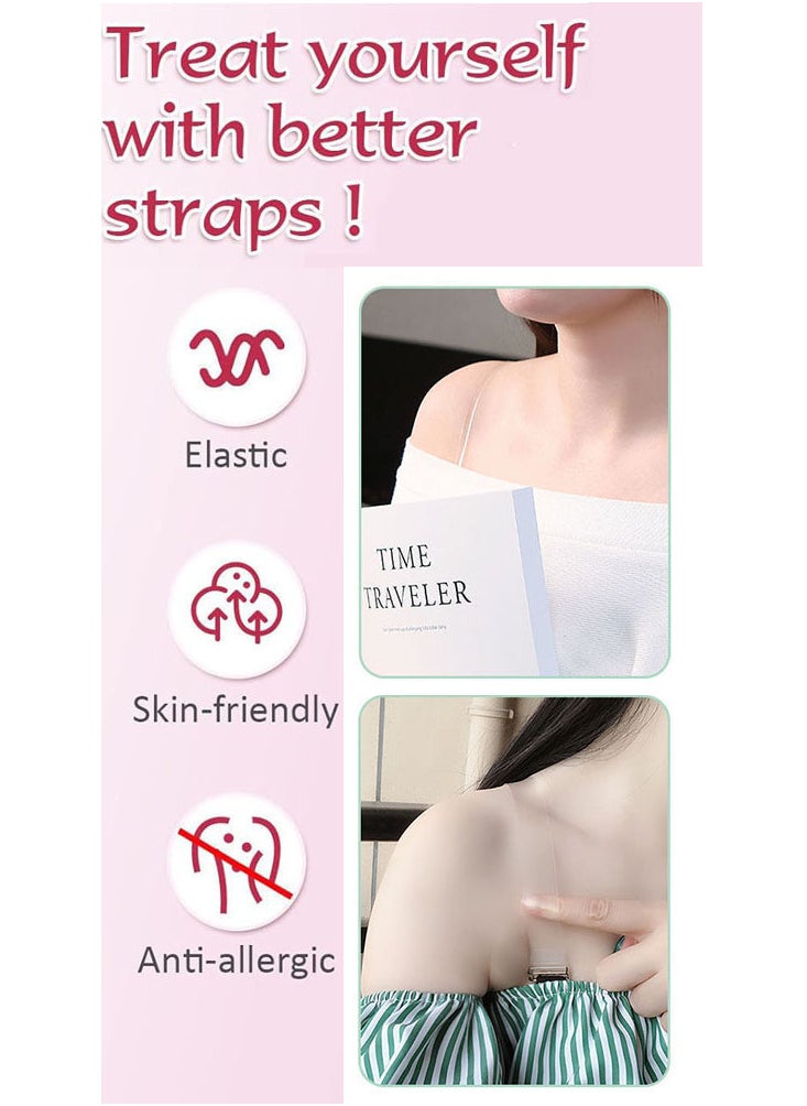 Generic - Clear Bra Straps, 4 Pairs Invisible Non-Slip Adjustable Bra Straps Soft Transparent Shoulder Strap Replacement Bra Straps (Width 10/12/15/18mm each pair) - Image 1