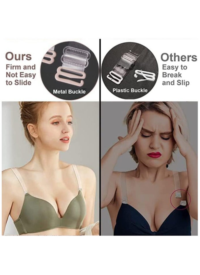 Generic - Clear Bra Straps, 4 Pairs Invisible Non-Slip Adjustable Bra Straps Soft Transparent Shoulder Strap Replacement Bra Straps (Width 10/12/15/18mm each pair) - Image 1