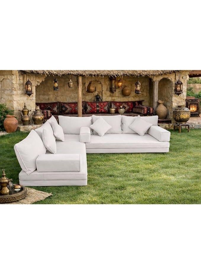 Xboat Outdoor Sectional Sofa, White, L-Shaped, Modular Design with Cushions, Garden Patio Furniture - Image 1