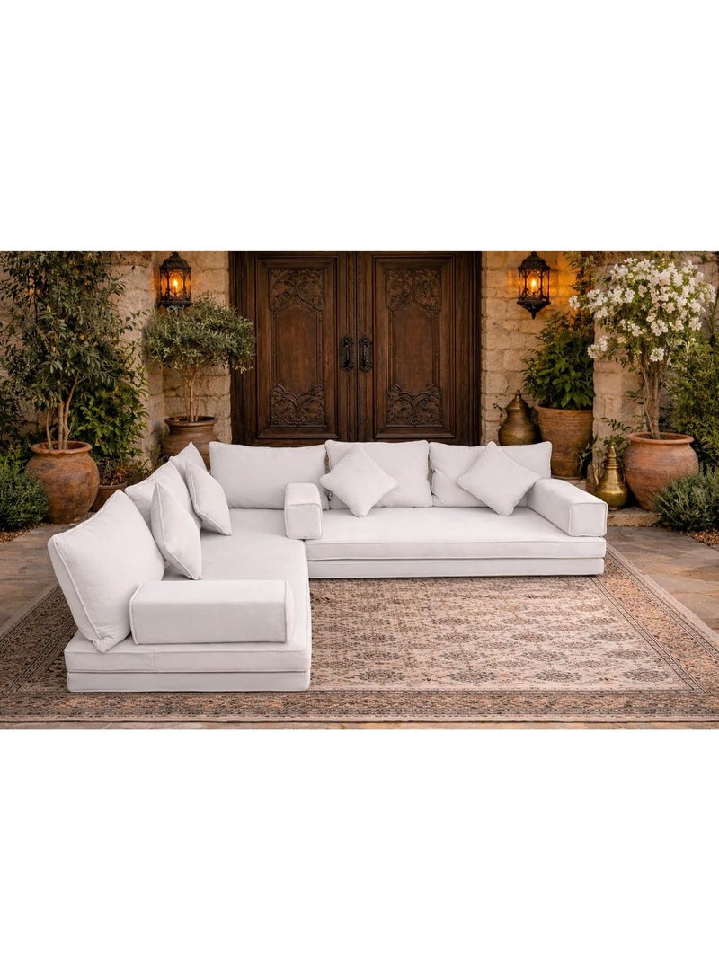 Xboat Outdoor Sectional Sofa, White, L-Shaped, Modular Design with Cushions, Garden Patio Furniture - Image 2