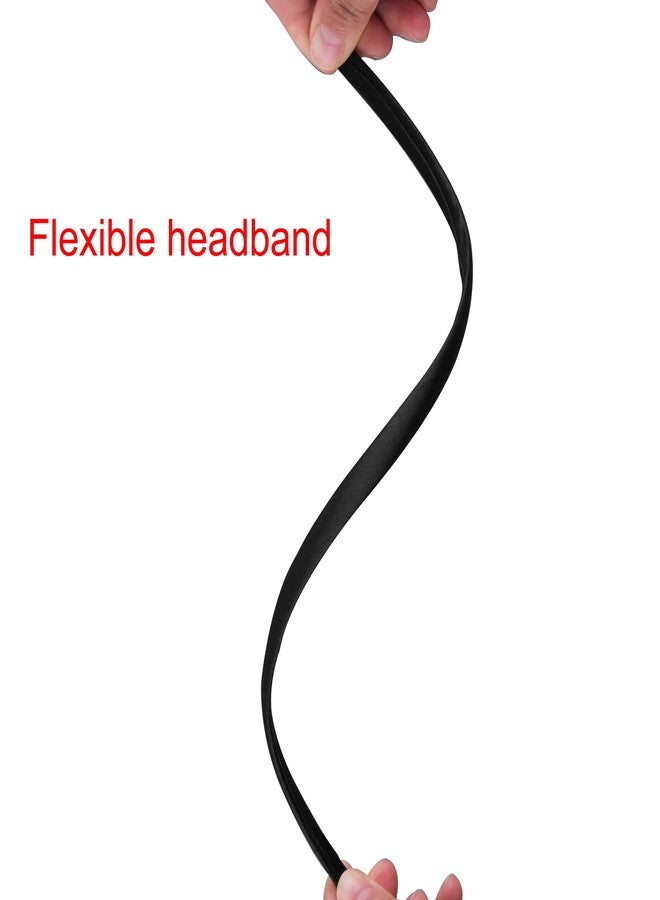 Duufin 30 Pieces Black Satin Craft Headbands - Thin, Plain, and Covered, 1cm DIY Headbands for Girls and Women - Image 3