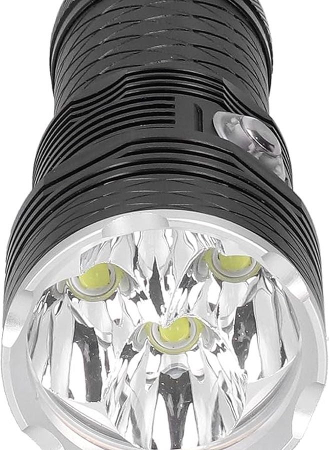 XHP70 2 LED Diving Flashlight IPX8 Waterproof 80M Depth 300M Range Torch Black Silver - Image 4